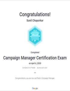 Google manager Certification exam - Sonalta Digibiz