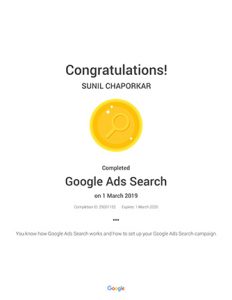 Google Ads Search Certification - Sonalta Digibiz