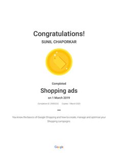 Shopping Ads Certification - Sonalta Digibiz